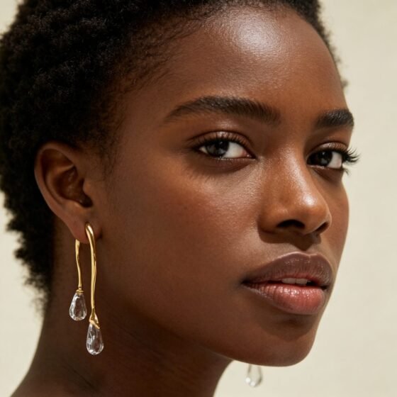 Dewdrop Sculptural Drop Earrings - view 1