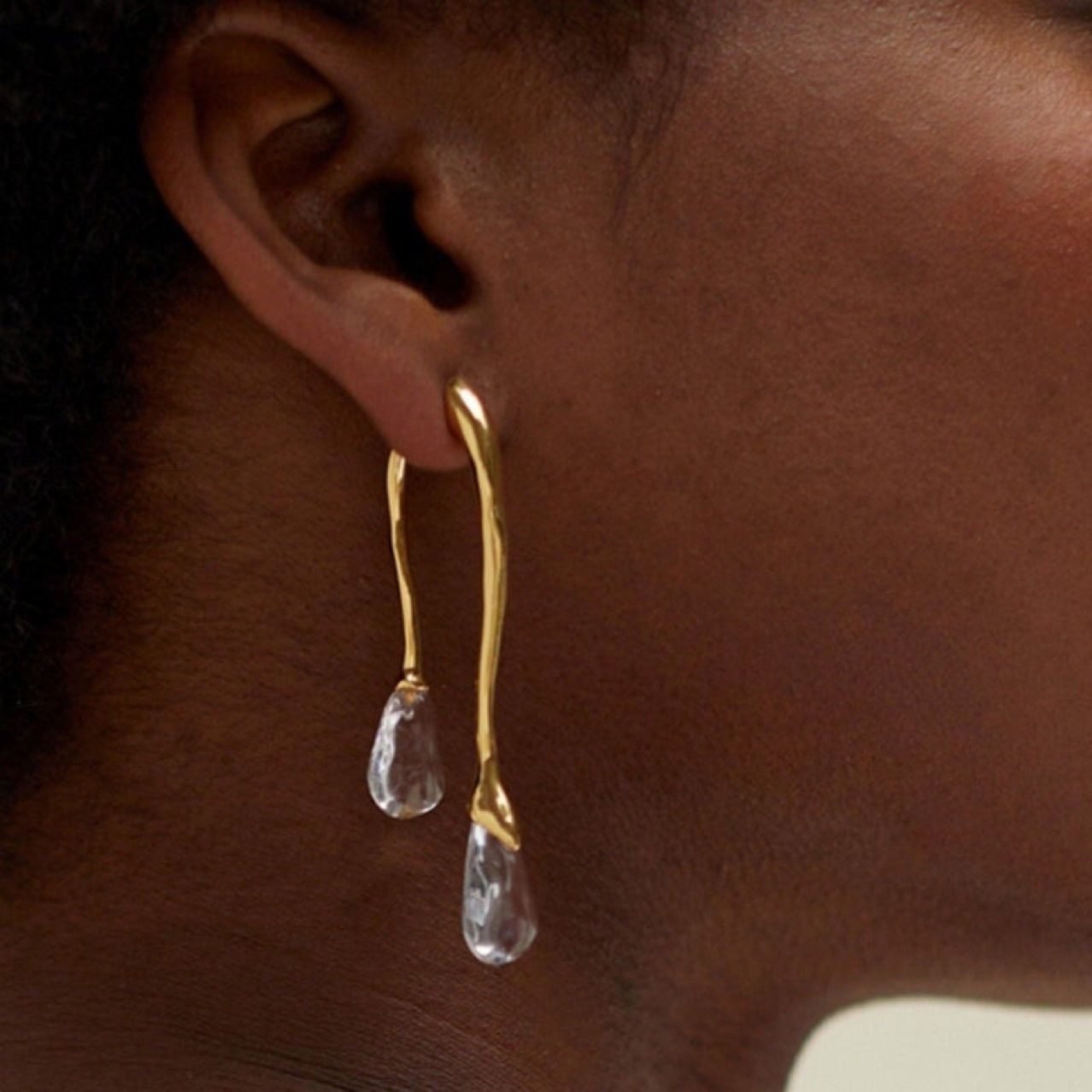 Dewdrop Sculptural Drop Earrings - view 3