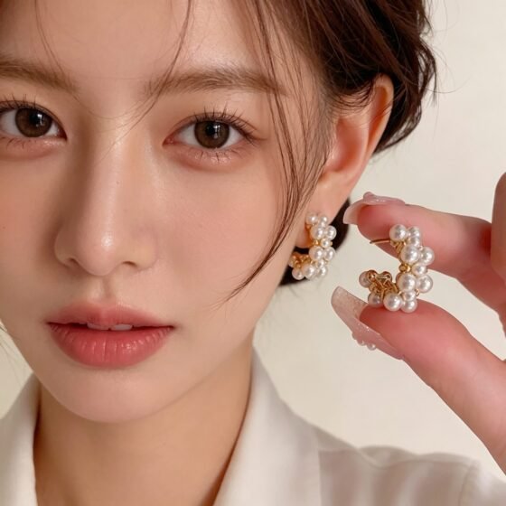 Pearl Hoop Earrings No. 316 - view 1