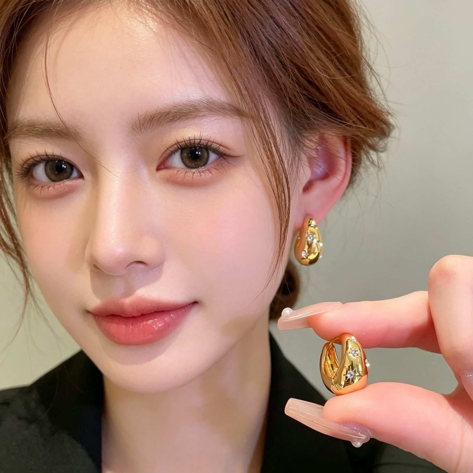 Celestial Sculptural Hoop Earrings - view 1
