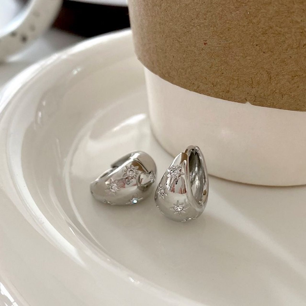Celestial Sculptural Hoop Earrings - view 6