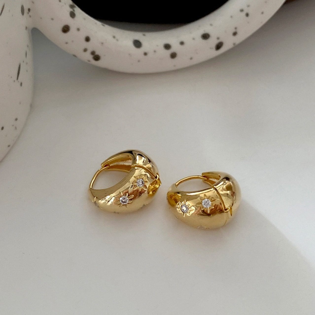 Celestial Sculptural Hoop Earrings - view 7