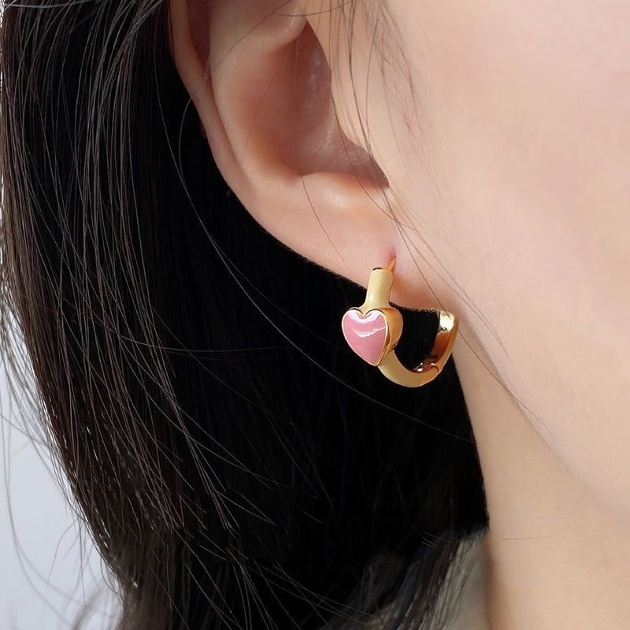 Heart Vintage Hoop Earrings No. 321 - view 2