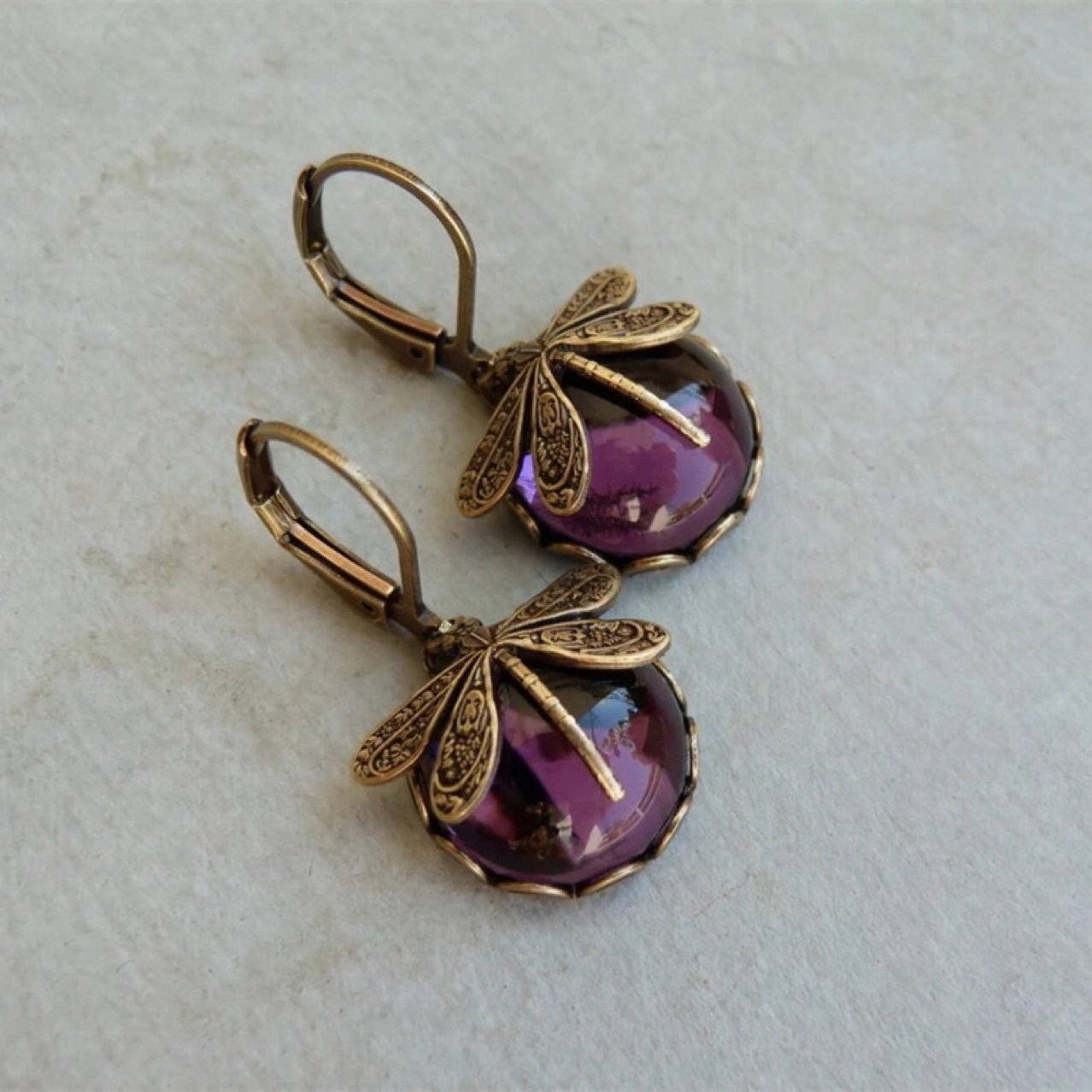 Dragonfly Crystal Drop Earrings - view 4