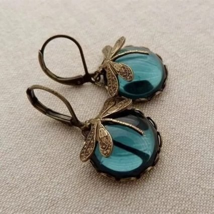Dragonfly Crystal Drop Earrings - view 7