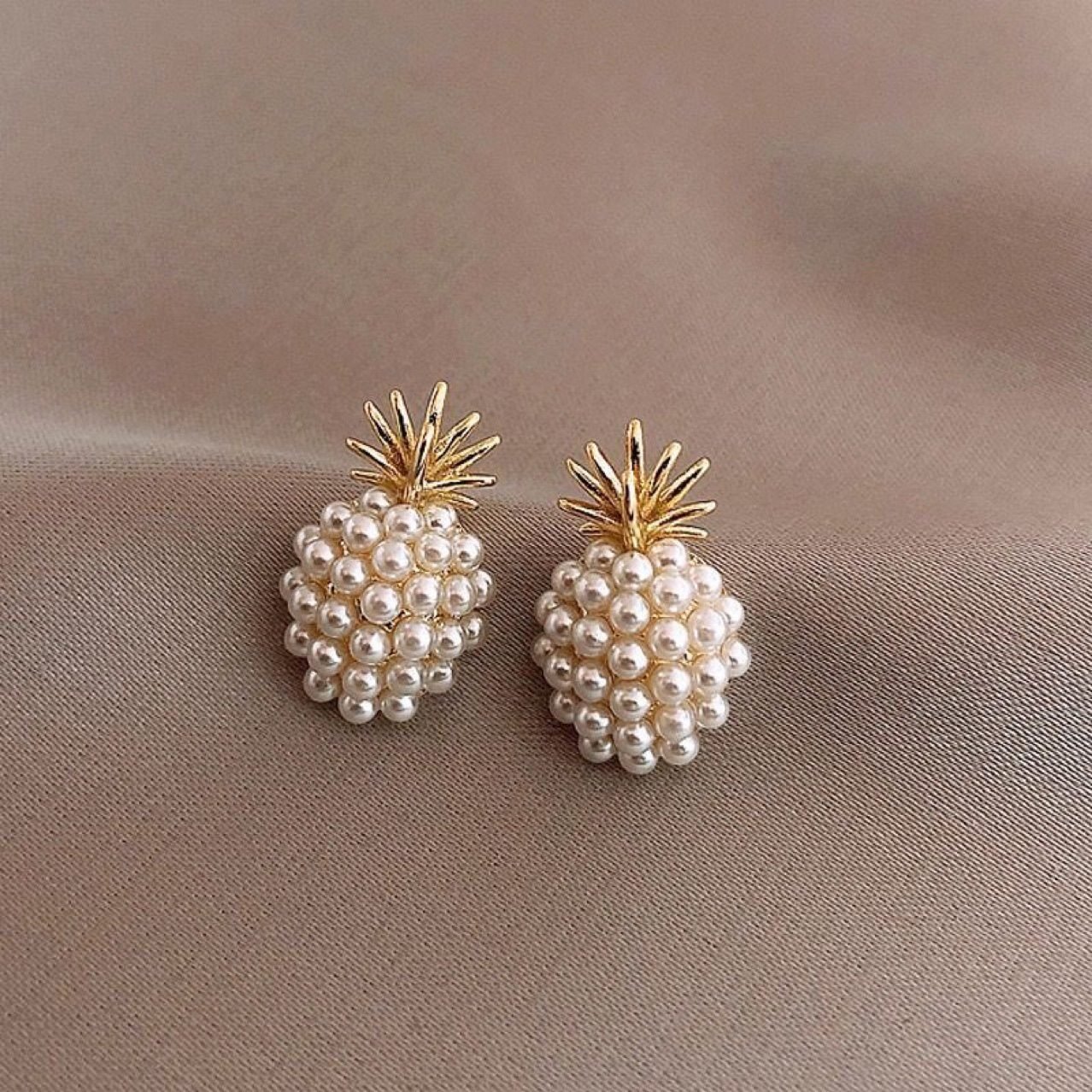 Pearl Pineapple Stud Earrings - view 2