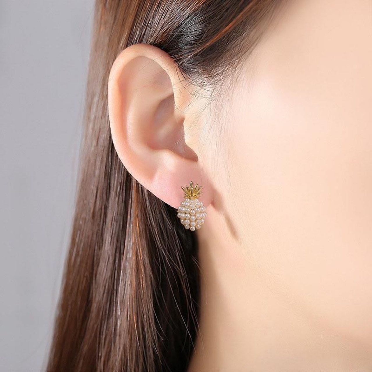 Pearl Pineapple Stud Earrings - view 5