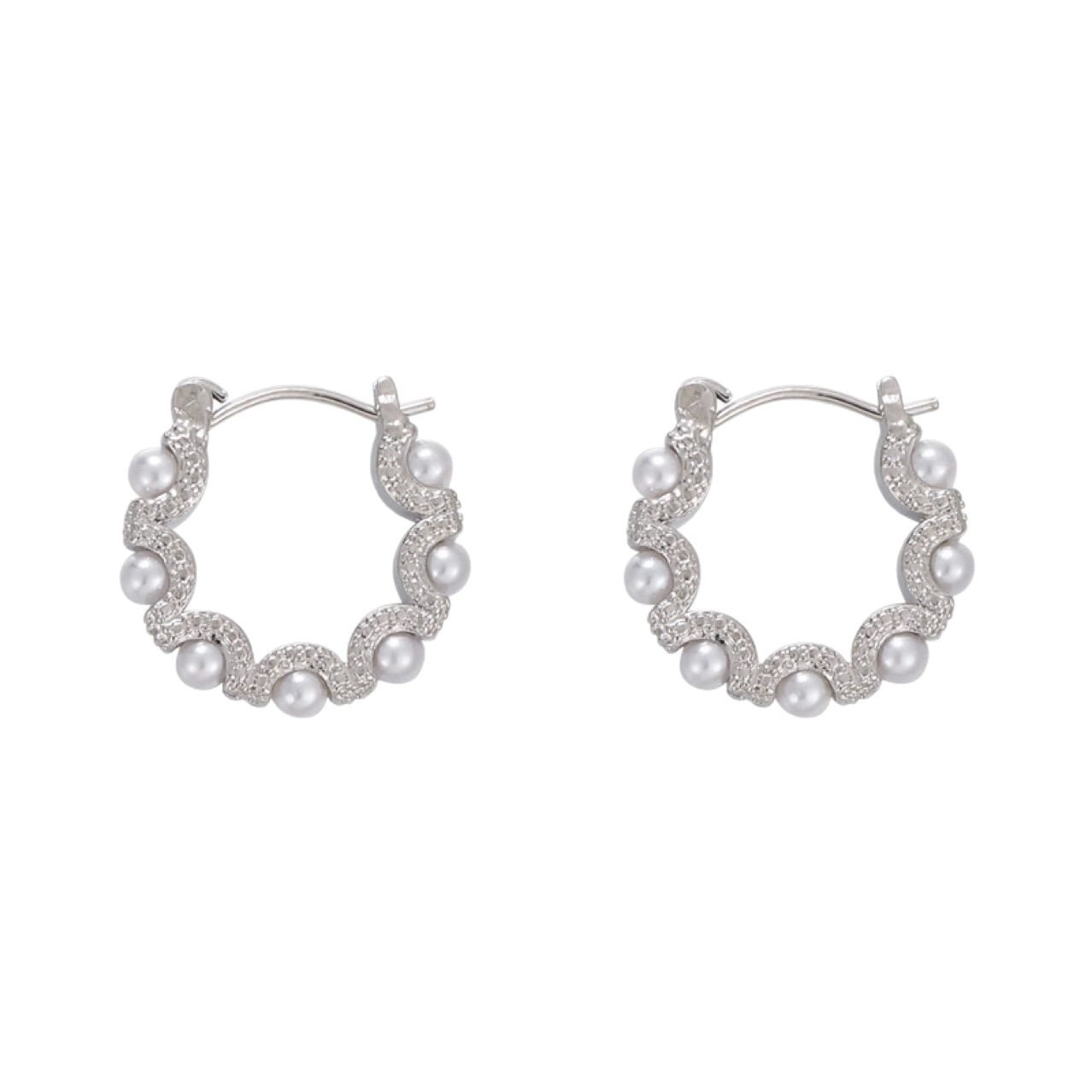 Pearl Tassel Hoop Earrings - view 4