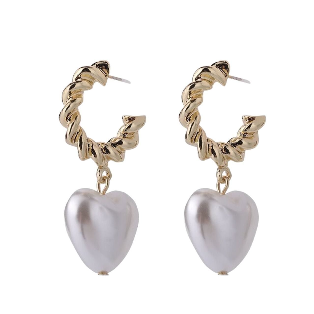Pearl Heart Stud Earrings No. 331 - view 5