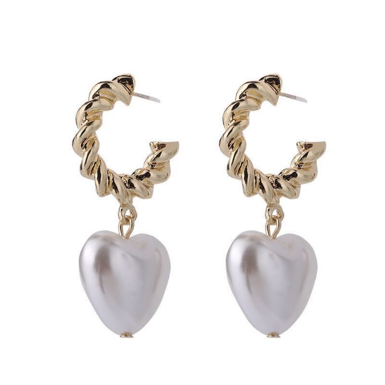 Pearl Heart Stud Earrings No. 331 - view 6
