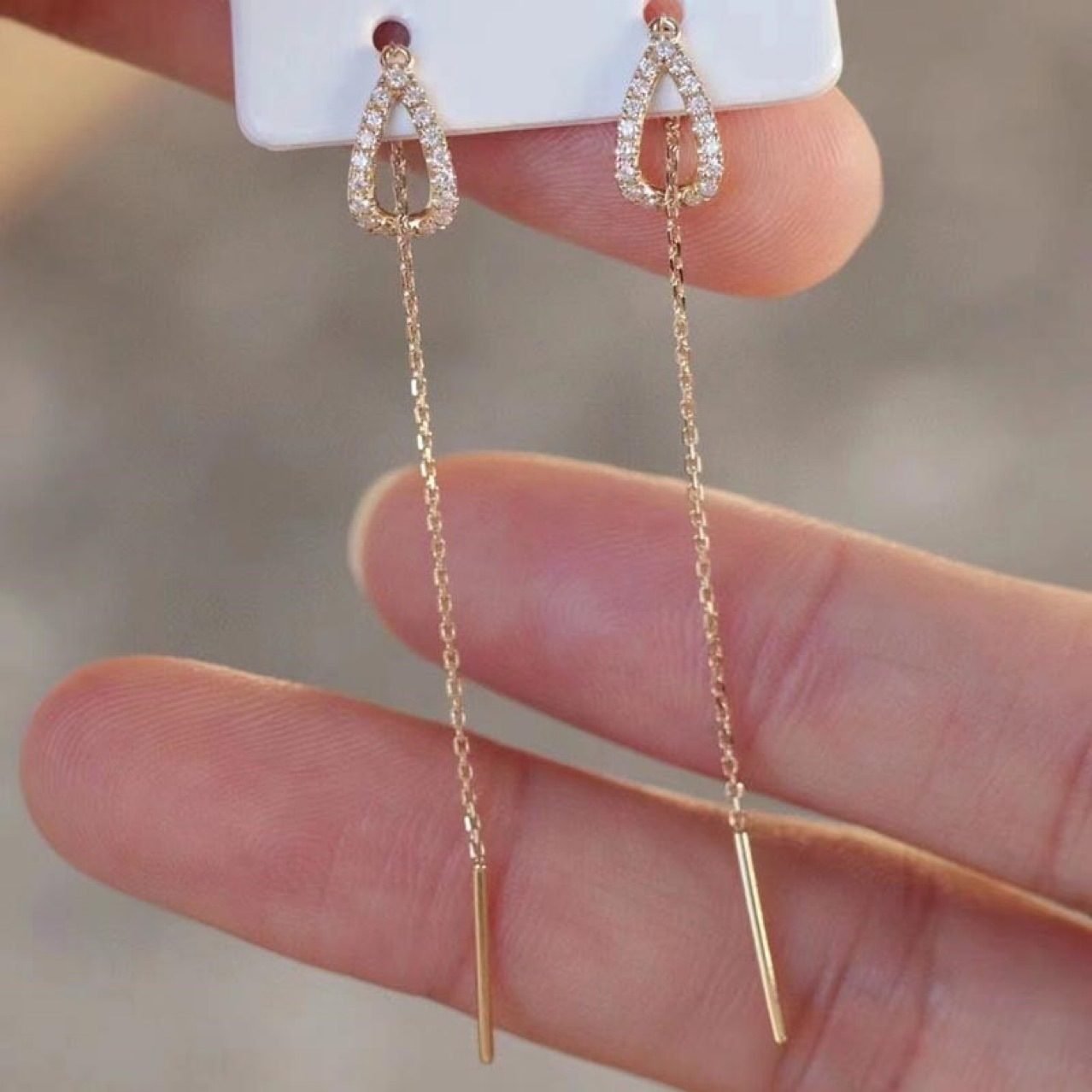 Dewdrop Crystal Threader Earrings - view 4