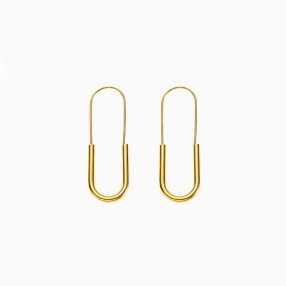 Safety Pin Sculptural Stud Earrings - view 1