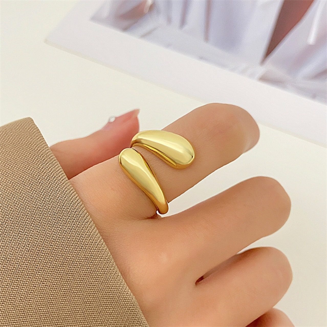 Dewdrop Adjustable Ring - view 2