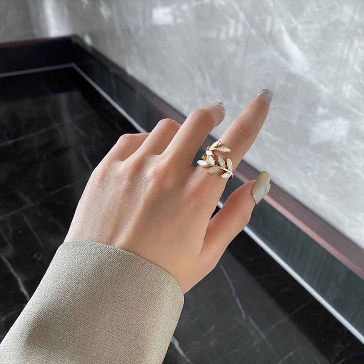 Leaf Adjustable Ring - view 3