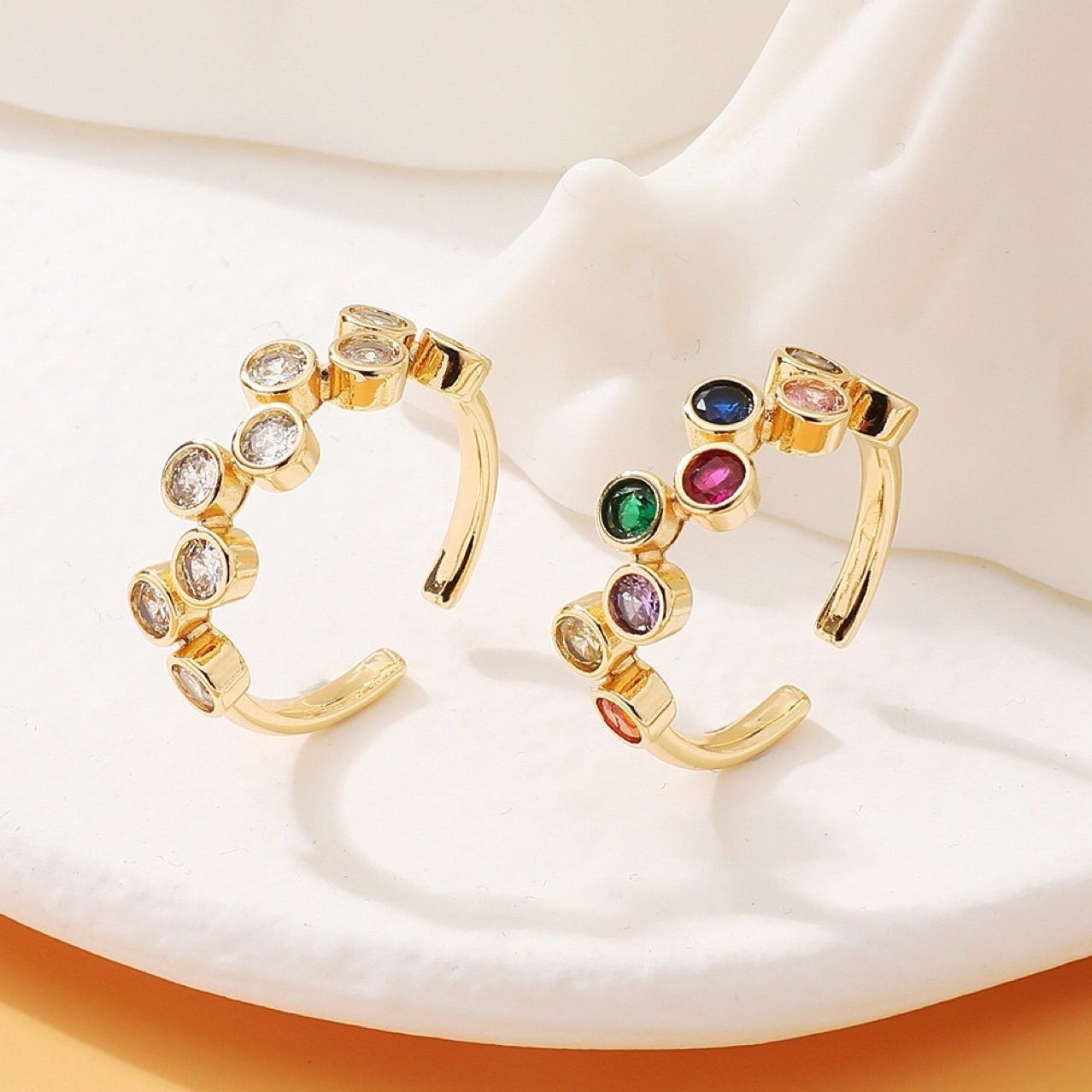 Crystal Colorful Adjustable Ring - view 2