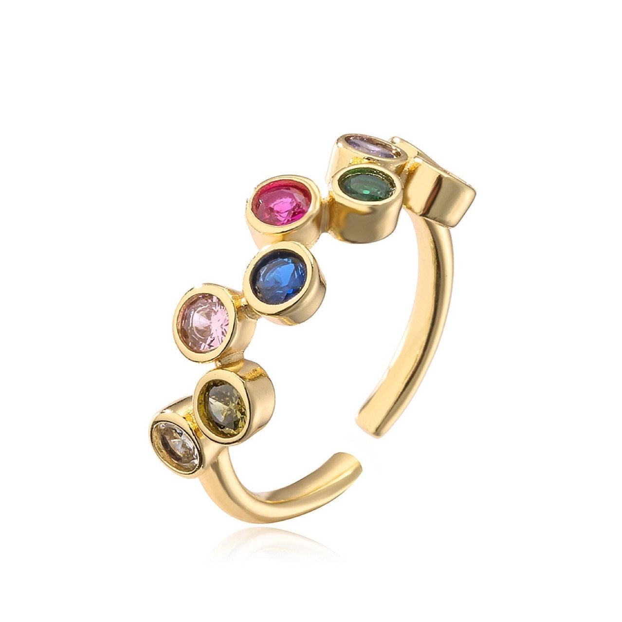 Crystal Colorful Adjustable Ring - view 4