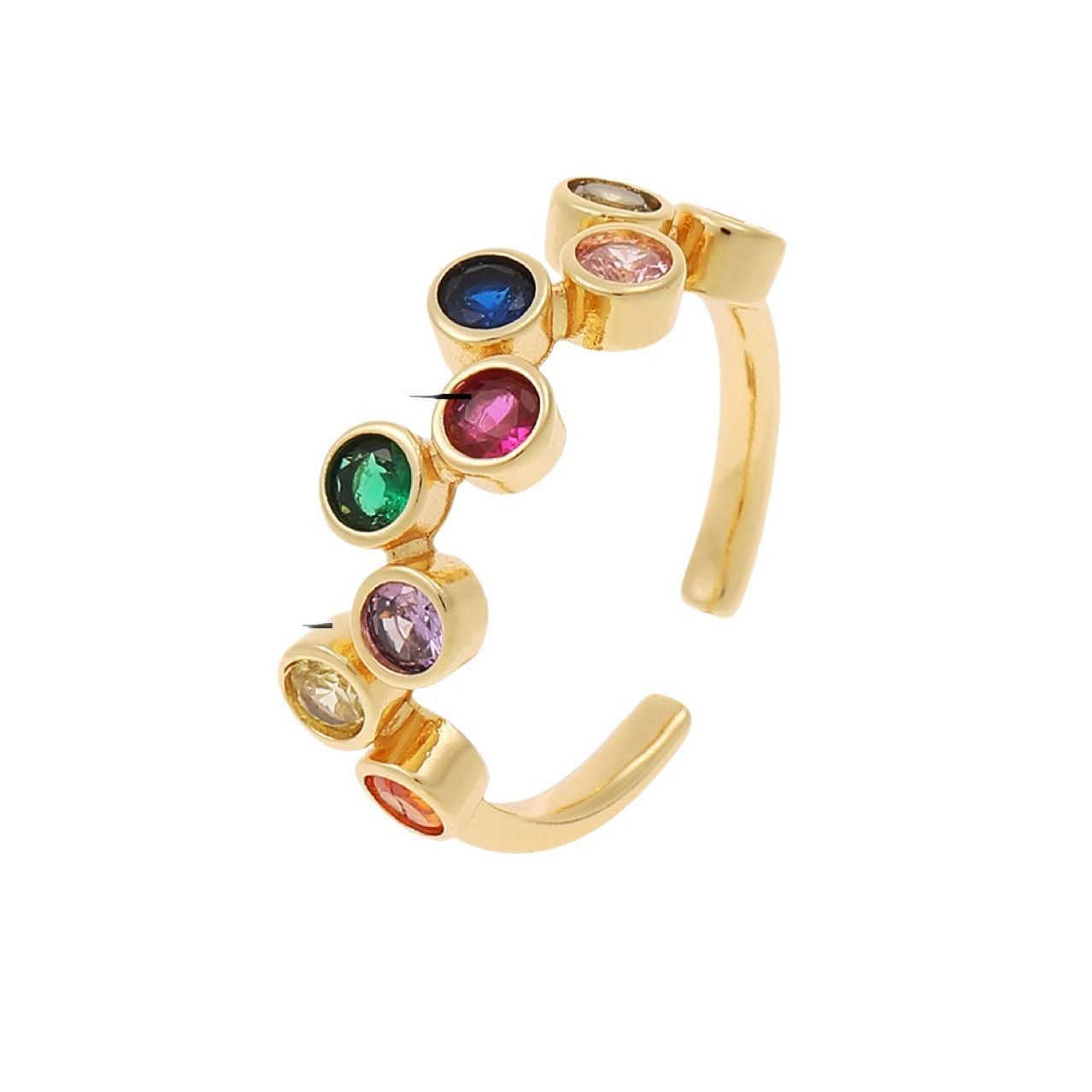 Crystal Colorful Adjustable Ring - view 5