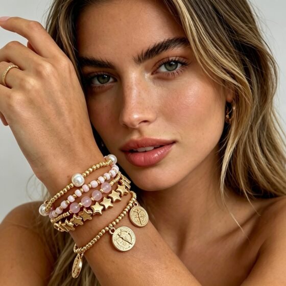Heart Tassel Beaded Bracelet - view 1