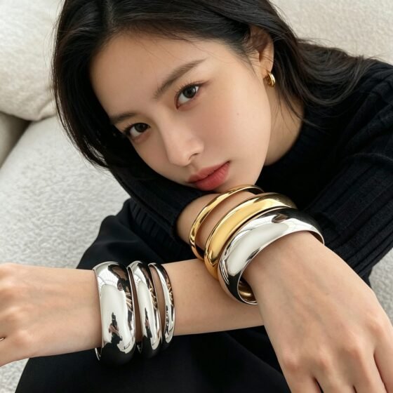 Sculptural Spiral Bangle - view 1