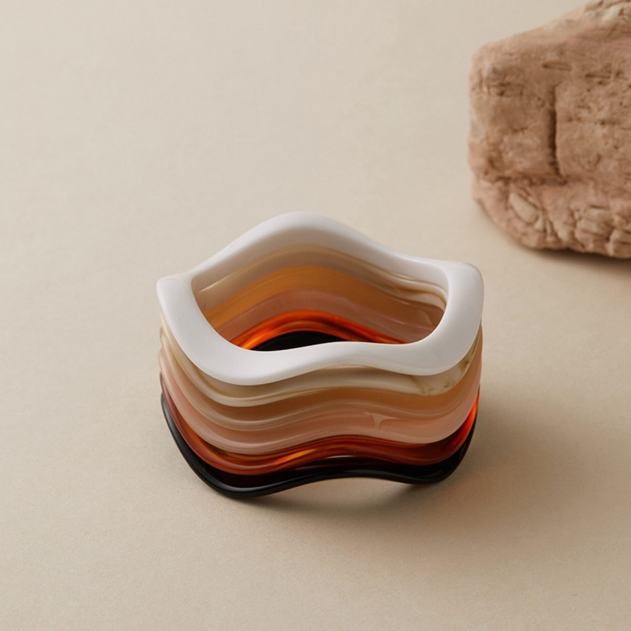Sculptural Wave Bangle - view 4