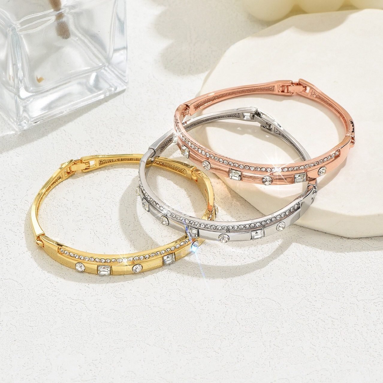 Crystal Sculptural Bangle - view 4