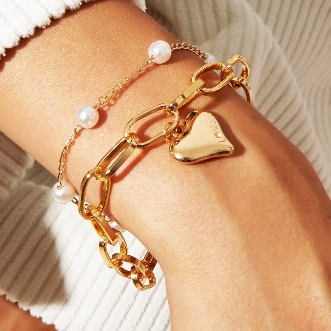 Pearl Heart Bracelet - view 2