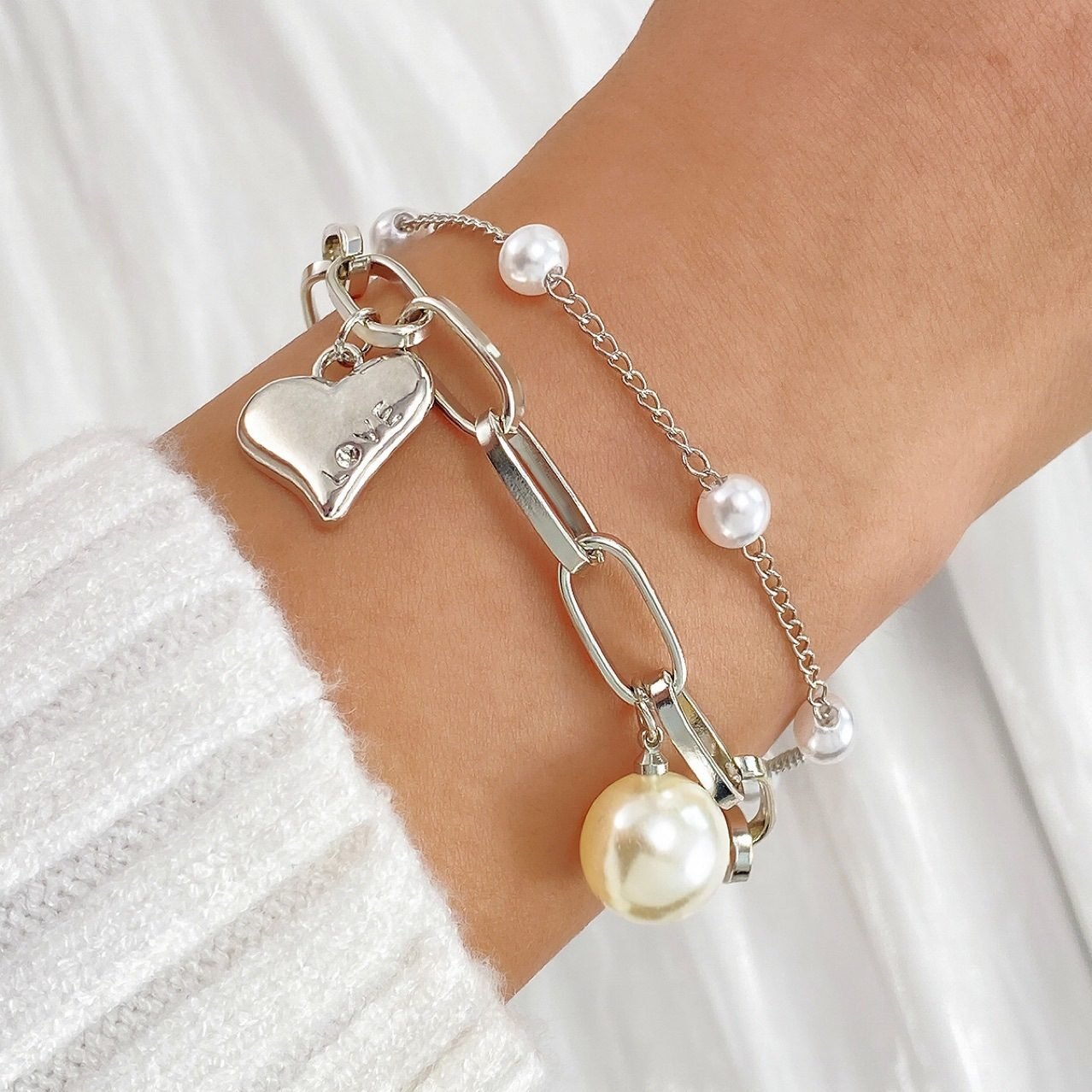 Pearl Heart Bracelet - view 3