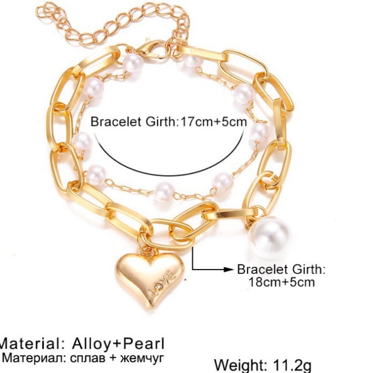 Pearl Heart Bracelet - view 4