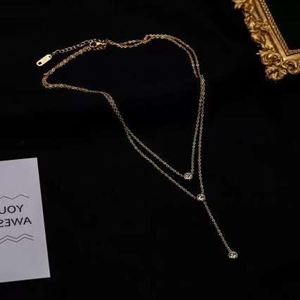 Minimal Layered Necklace - view 2