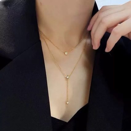 Minimal Layered Necklace - view 4