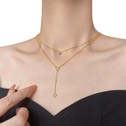 Minimal Layered Necklace - view 6