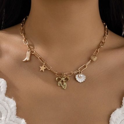 Pearl Starfish Pendant Necklace - view 2