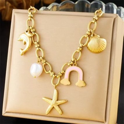 Floral Sun Pendant Necklace - view 2