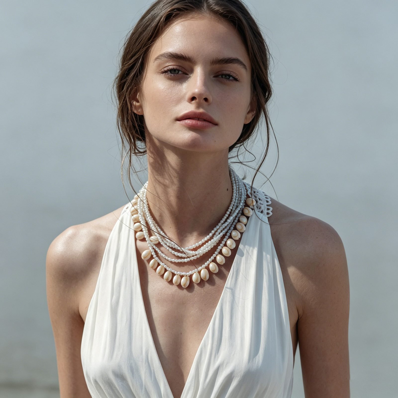 Shell Crystal Layered Necklace - view 1