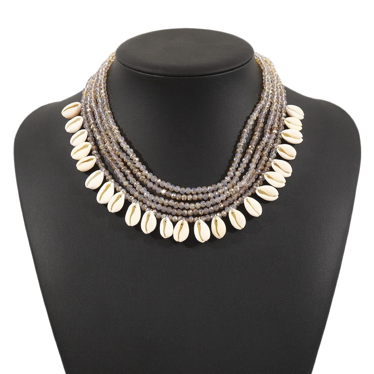 Shell Crystal Layered Necklace - view 3