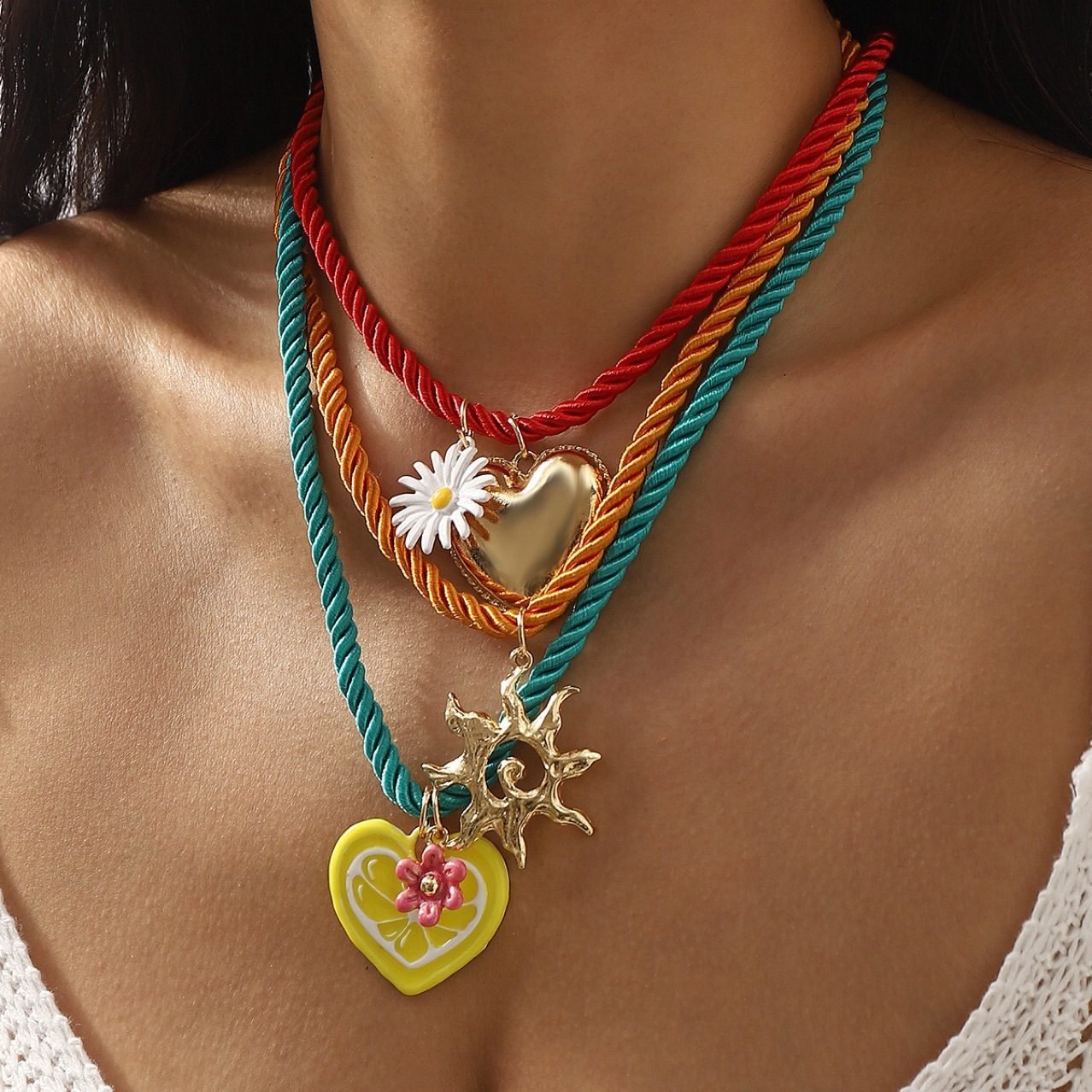 Daisy Sun Pendant Necklace - view 4