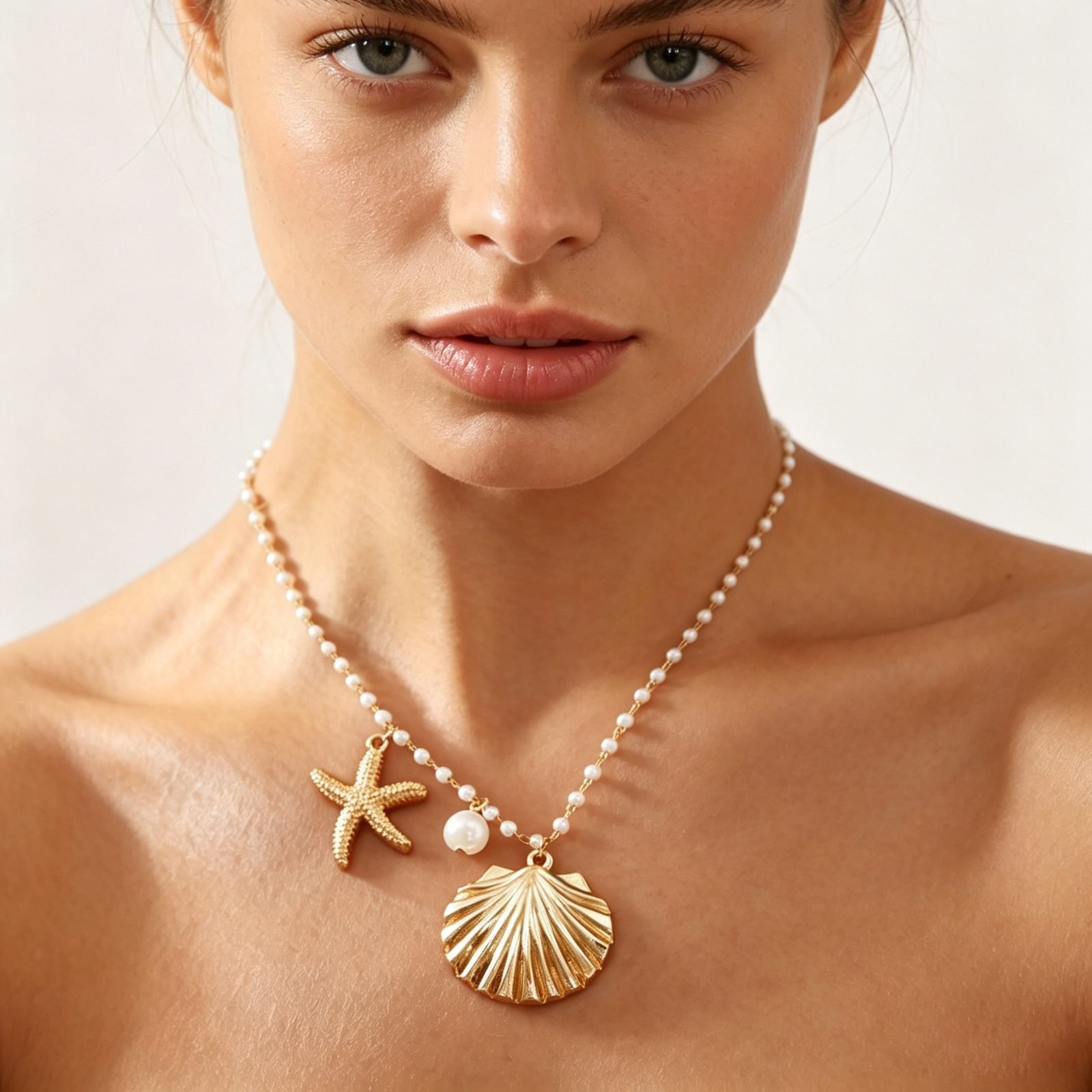 Pearl Starfish Necklace - view 1