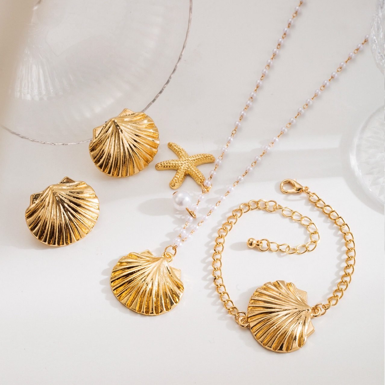 Pearl Starfish Necklace - view 2