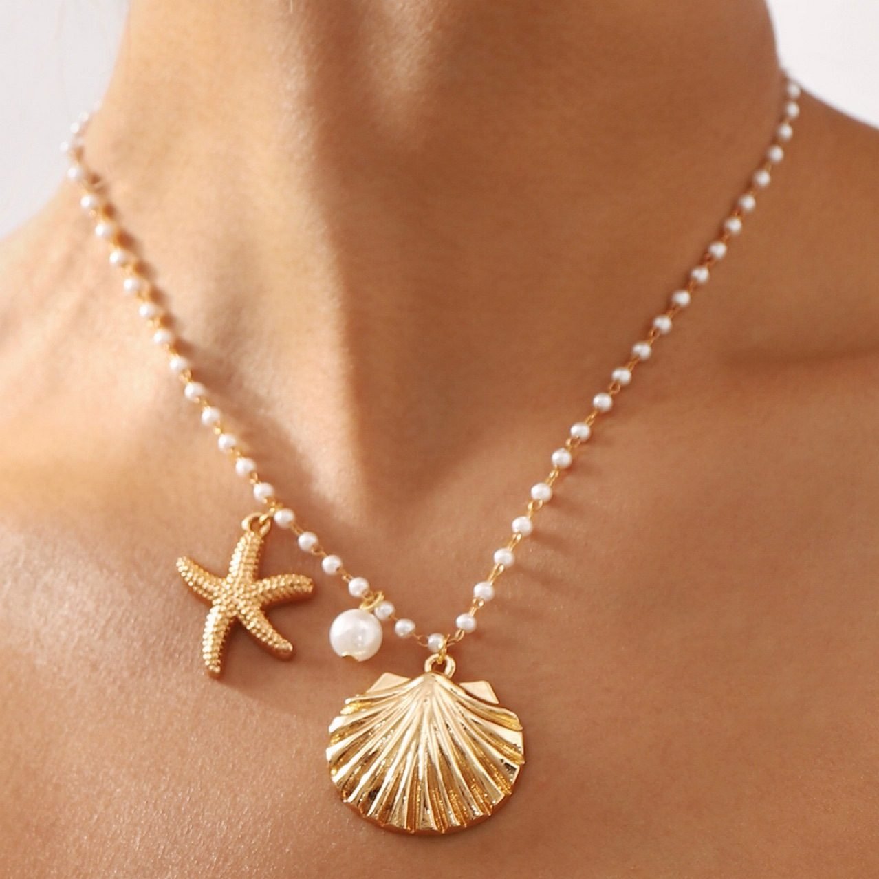 Pearl Starfish Necklace - view 4