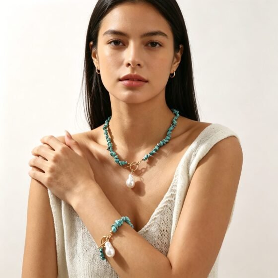 Pearl Baroque Jewelry Set - view 1