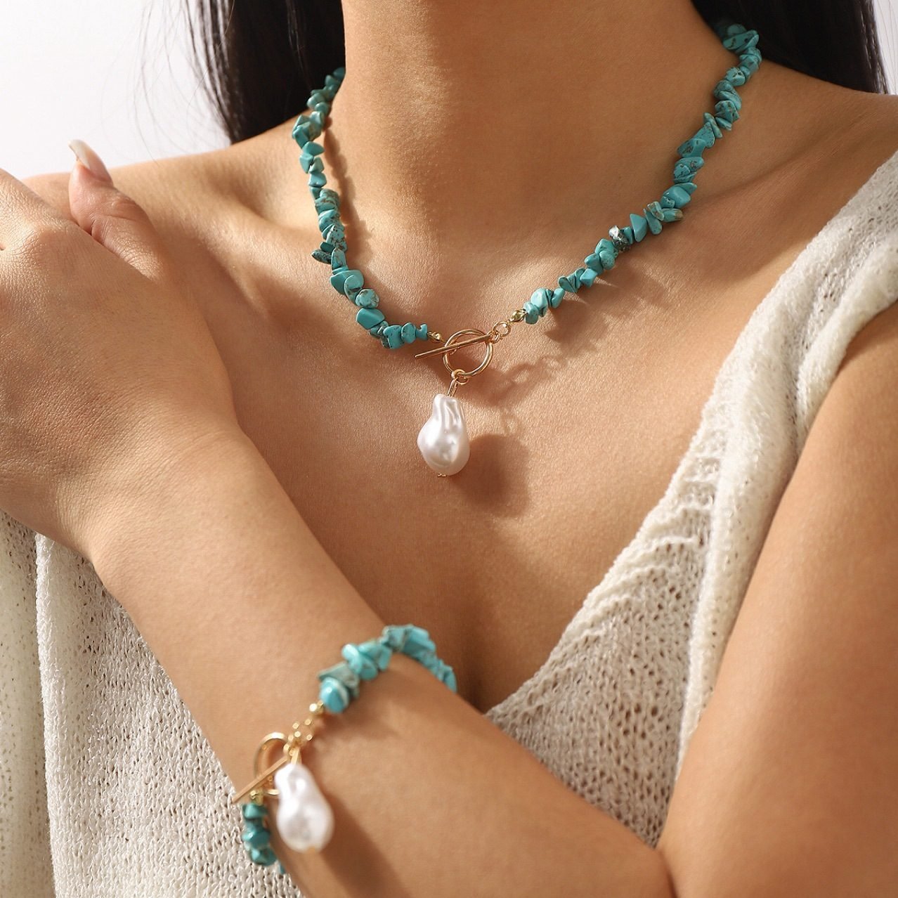 Pearl Baroque Jewelry Set - view 2
