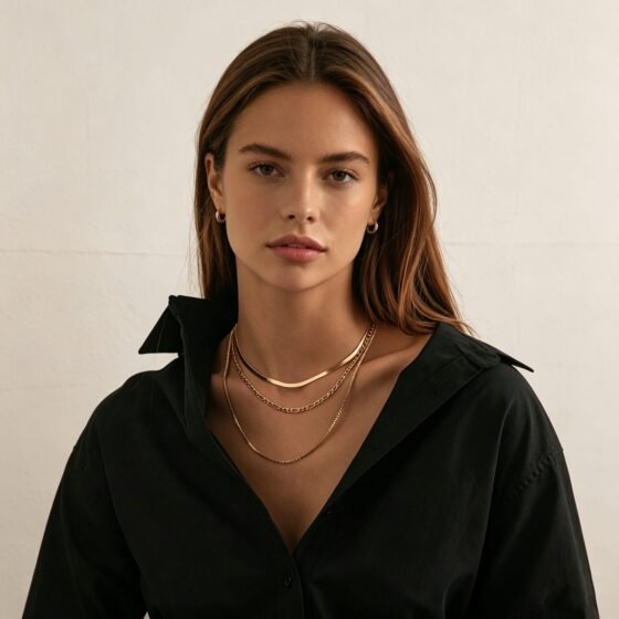 Minimal Layered Necklace No. 080 - view 1