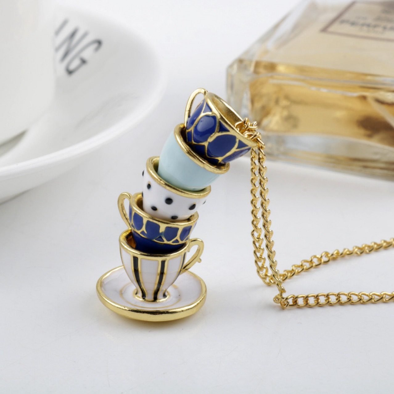 Coffee Cup Pendant Necklace - view 3
