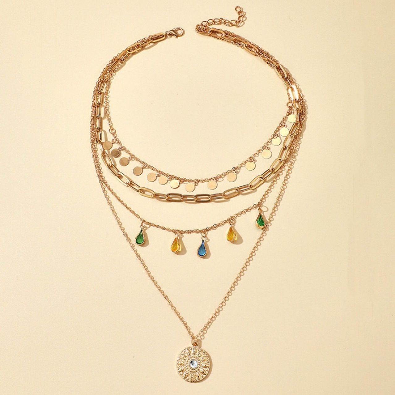 Coin Sculptural Layered Necklace No. 086 - view 3