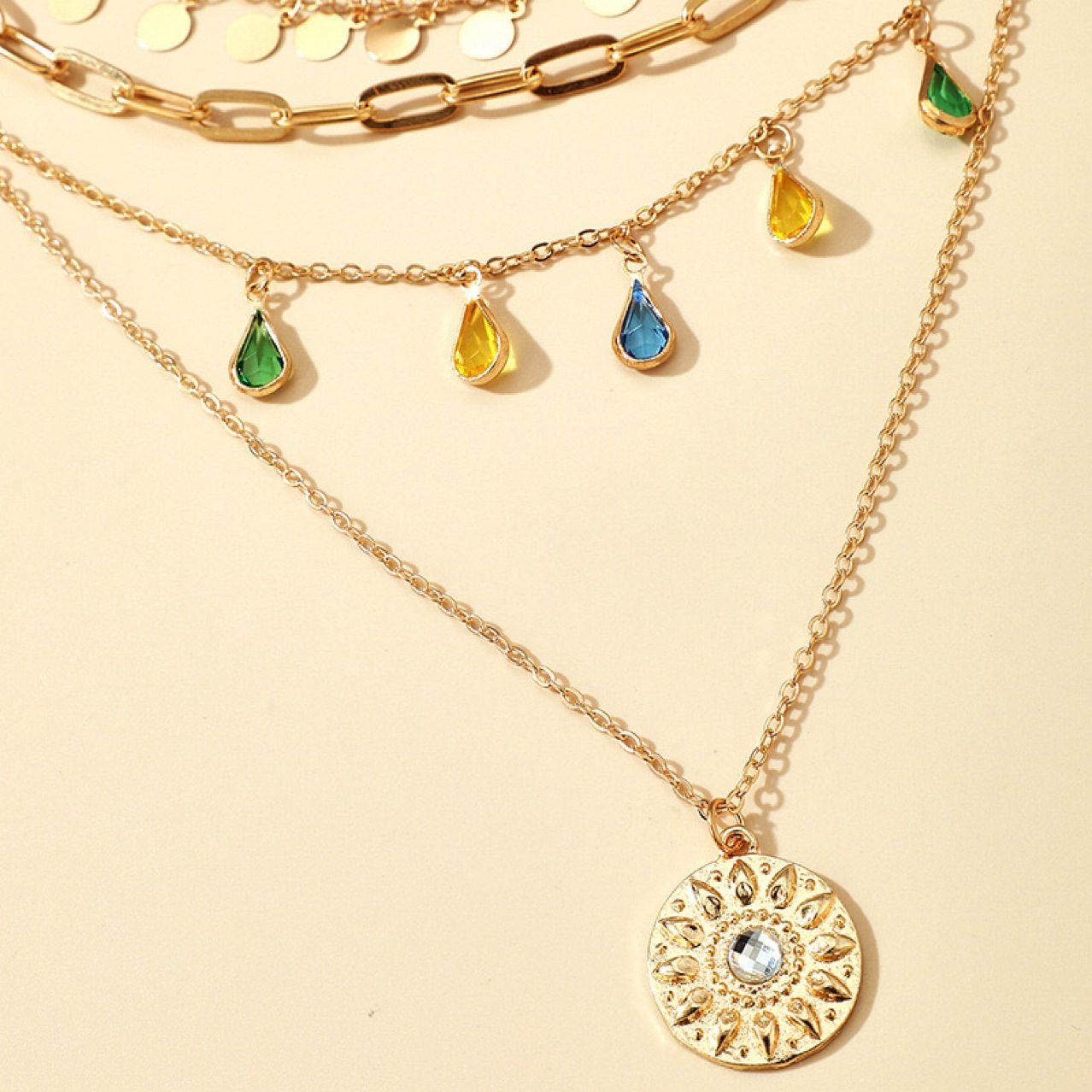 Coin Sculptural Layered Necklace No. 086 - view 4