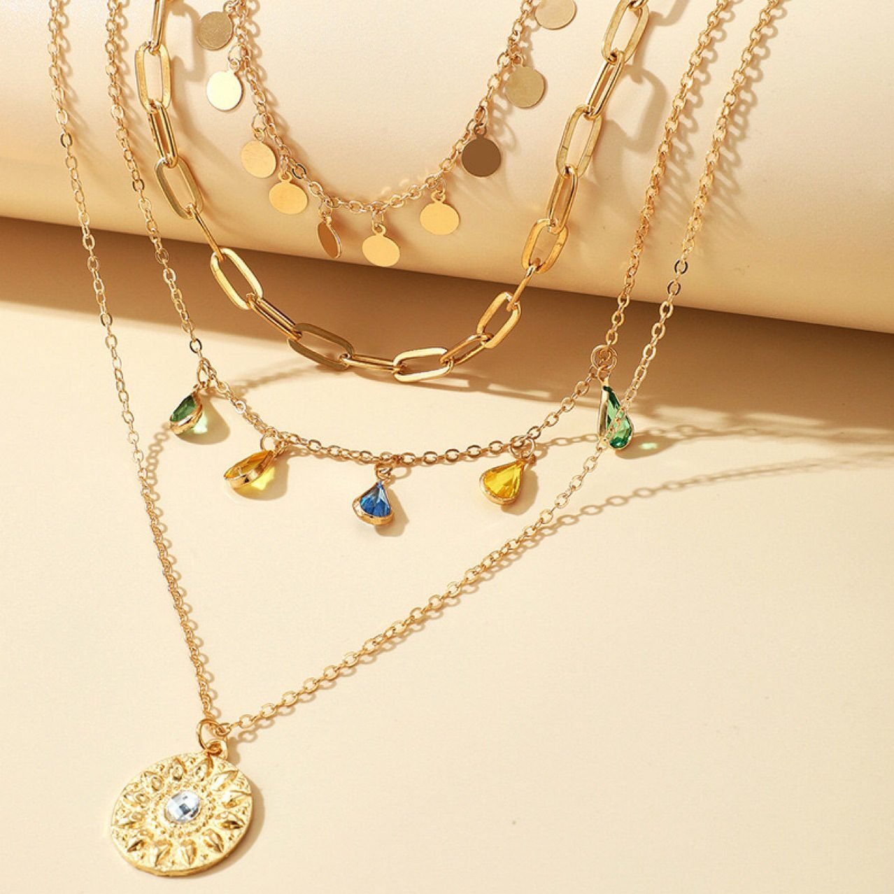 Coin Sculptural Layered Necklace No. 086 - view 5