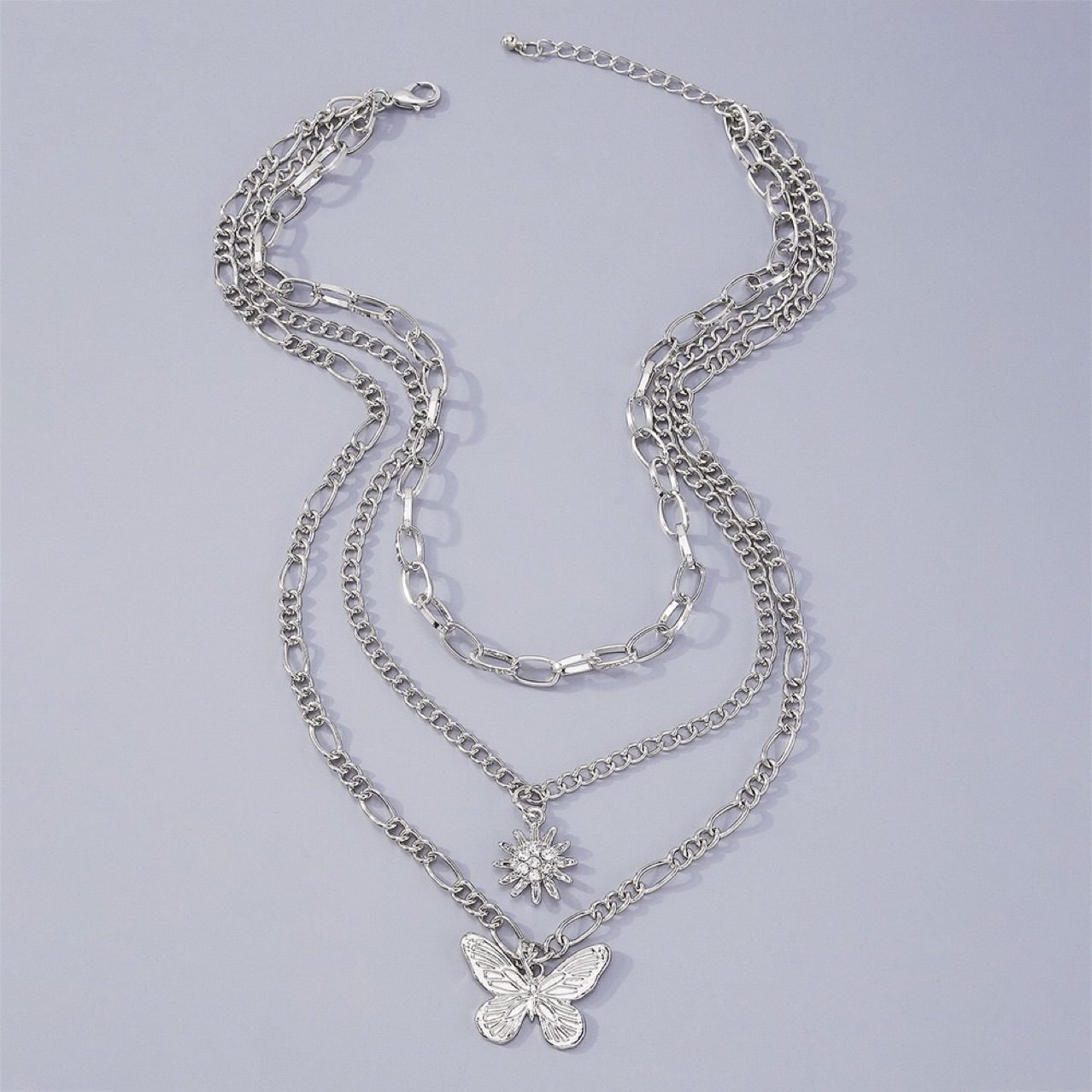 Butterfly Heart Layered Necklace - view 4