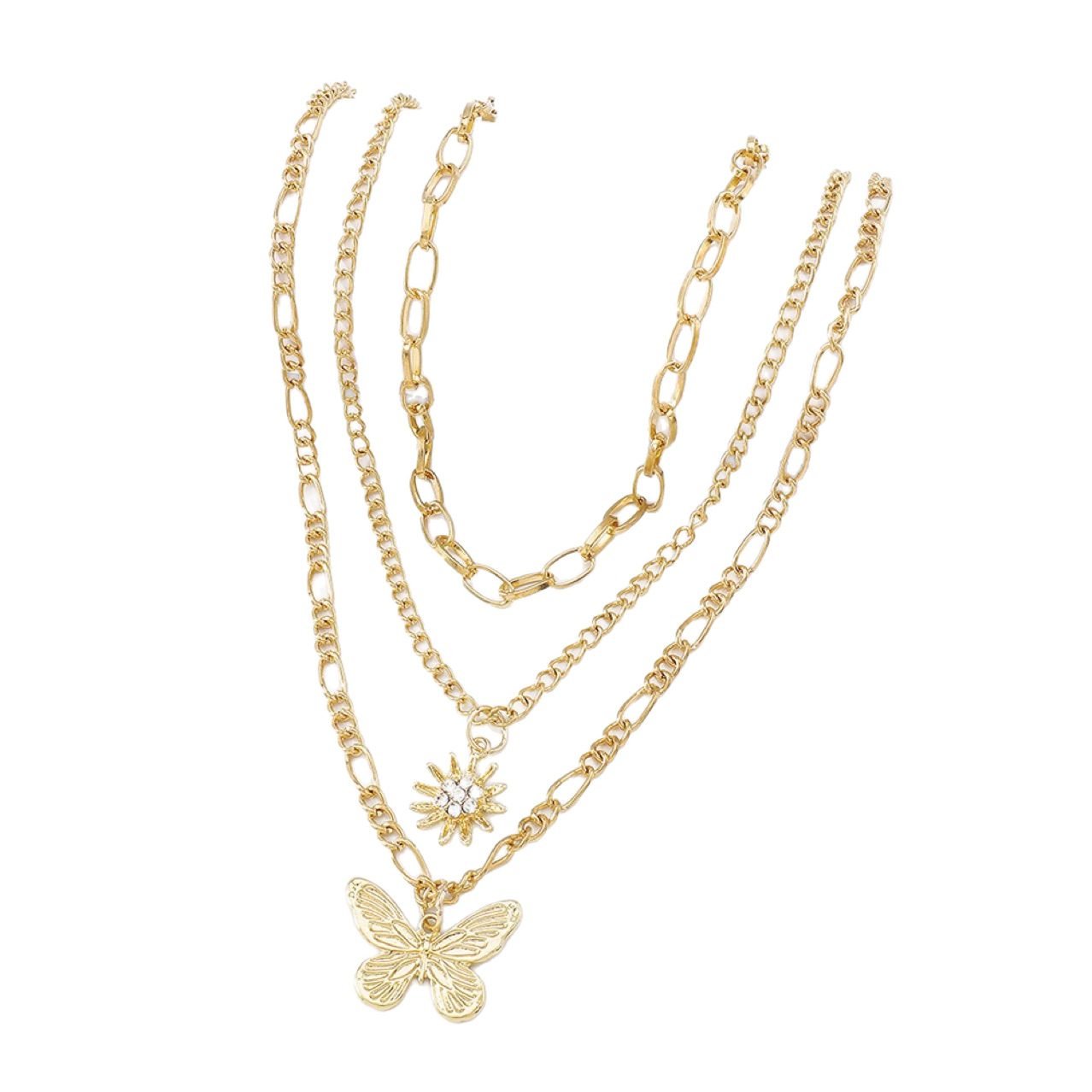 Butterfly Heart Layered Necklace - view 5
