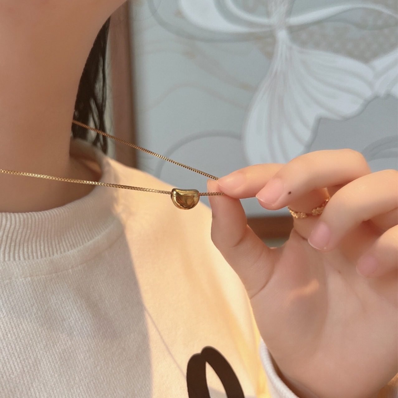 Heart Dewdrop Pendant Necklace - view 2