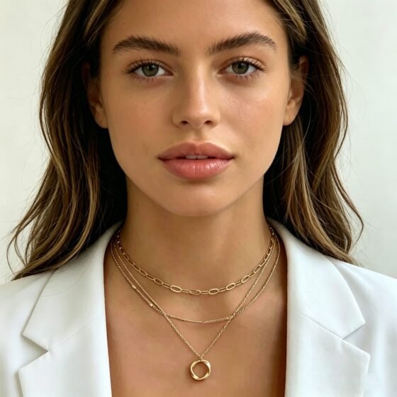 Chain Hoop Pendant Necklace - view 1